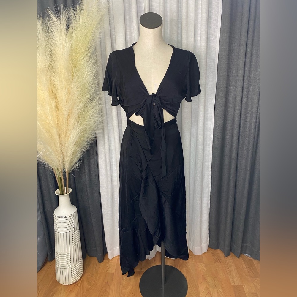 Black wrap dress